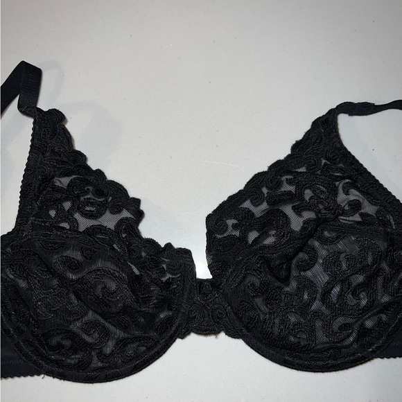 Wacoal Arabesque Underwire Bra Bundle (2) Black and White Size 32 D Semi Sheer - Picture 4 of 13